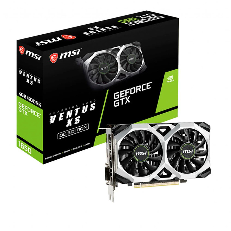 MSI GeForce GTX 1650 D6 Ventus XS OC 4GB GDDR6 Graphics Card - كرت الشاشة